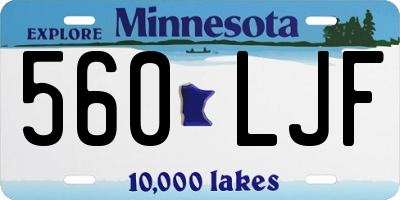 MN license plate 560LJF