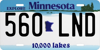 MN license plate 560LND
