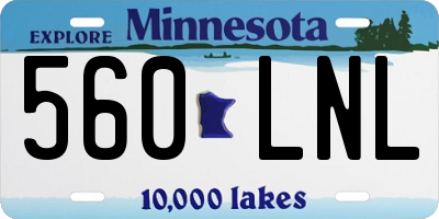 MN license plate 560LNL