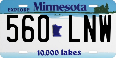 MN license plate 560LNW