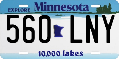 MN license plate 560LNY