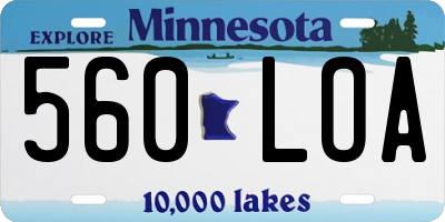 MN license plate 560LOA