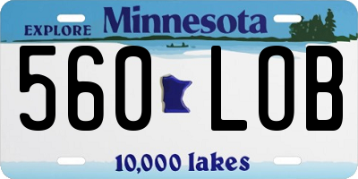 MN license plate 560LOB