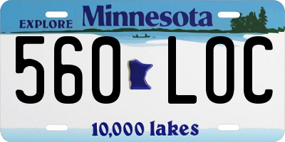 MN license plate 560LOC