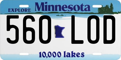 MN license plate 560LOD