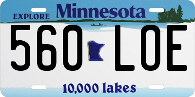 MN license plate 560LOE