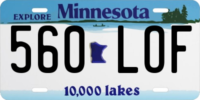 MN license plate 560LOF