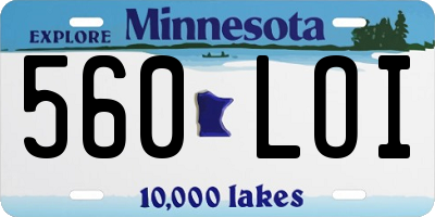 MN license plate 560LOI