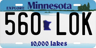 MN license plate 560LOK