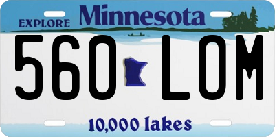 MN license plate 560LOM