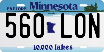 MN license plate 560LON