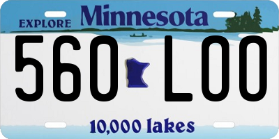 MN license plate 560LOO