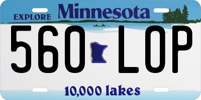 MN license plate 560LOP