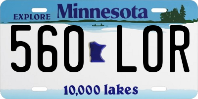 MN license plate 560LOR