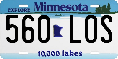 MN license plate 560LOS