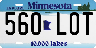 MN license plate 560LOT