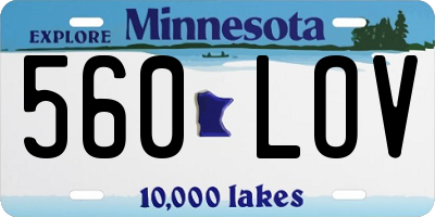 MN license plate 560LOV