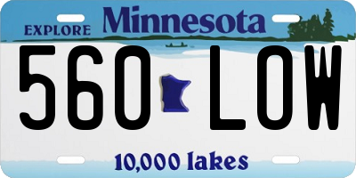 MN license plate 560LOW