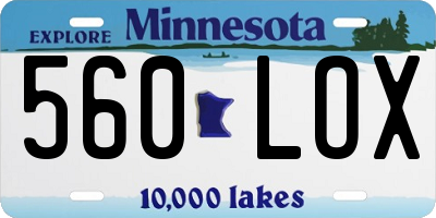 MN license plate 560LOX