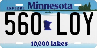 MN license plate 560LOY