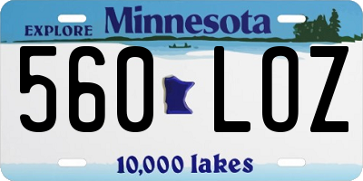 MN license plate 560LOZ