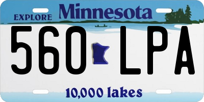 MN license plate 560LPA