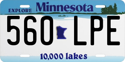 MN license plate 560LPE