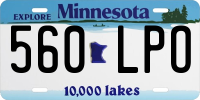 MN license plate 560LPO