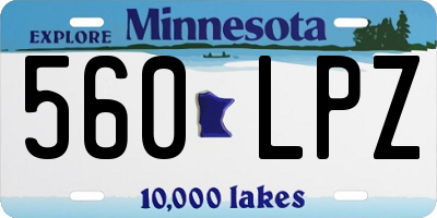 MN license plate 560LPZ