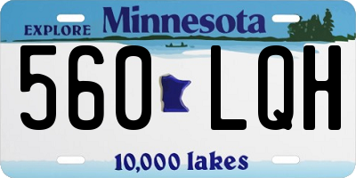 MN license plate 560LQH