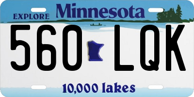 MN license plate 560LQK