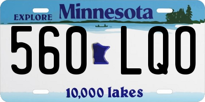 MN license plate 560LQO