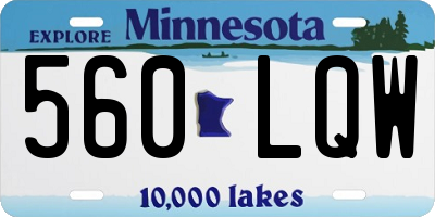 MN license plate 560LQW