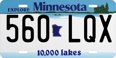 MN license plate 560LQX