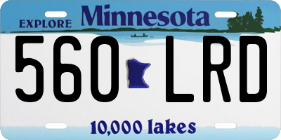 MN license plate 560LRD
