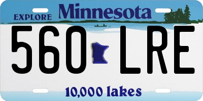 MN license plate 560LRE