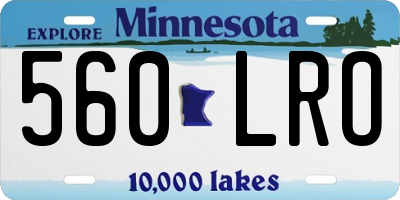 MN license plate 560LRO