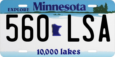 MN license plate 560LSA