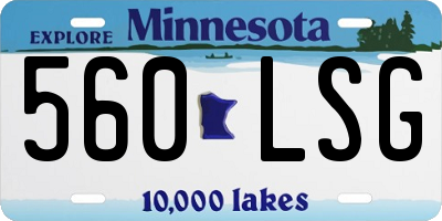 MN license plate 560LSG