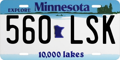 MN license plate 560LSK