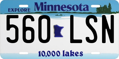 MN license plate 560LSN