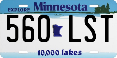 MN license plate 560LST
