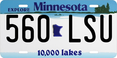 MN license plate 560LSU