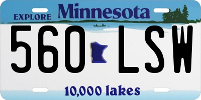 MN license plate 560LSW