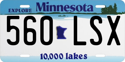 MN license plate 560LSX