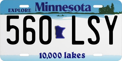 MN license plate 560LSY