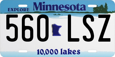 MN license plate 560LSZ