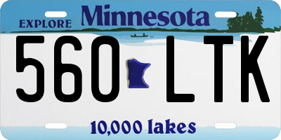MN license plate 560LTK