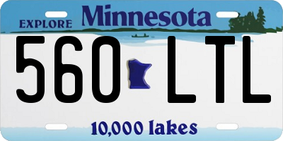 MN license plate 560LTL