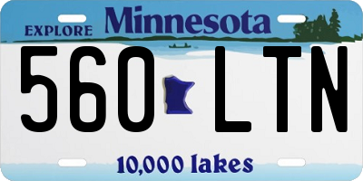 MN license plate 560LTN